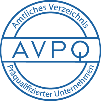 Logo Amtliches Verzeichnis präqualifizierter Unternehmen (AVPQ)